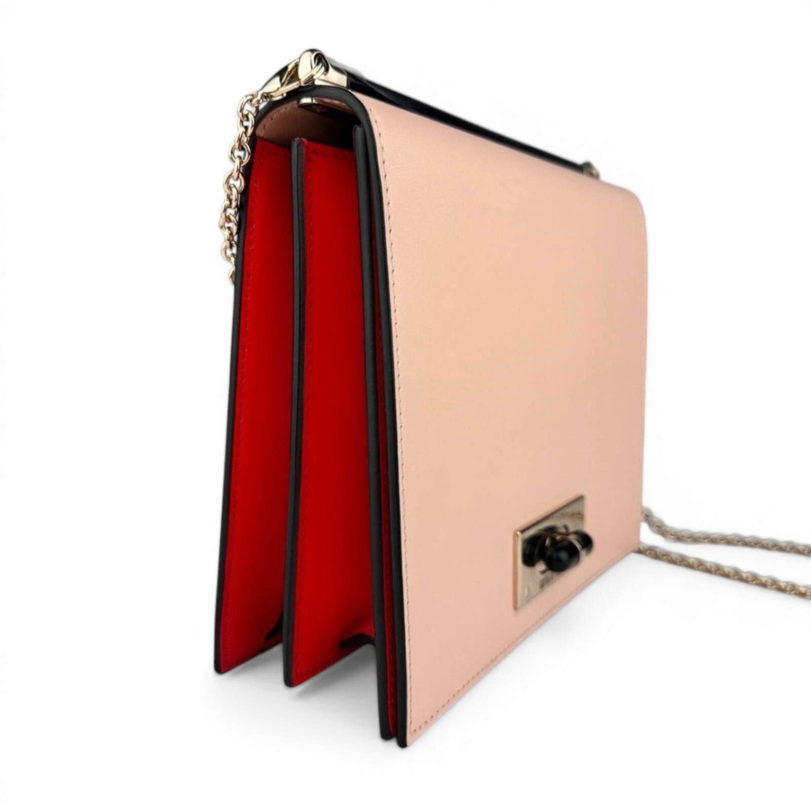 Giorgio Armani Blush Leather Frame Chain Shoulder Crossbody Bag - photo 3