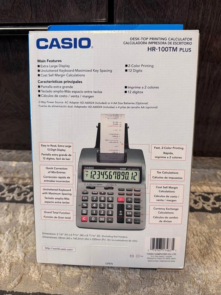 Brand New CASIO HR-100TM Plus Printing Calculator 🧾🖨️ - photo 3