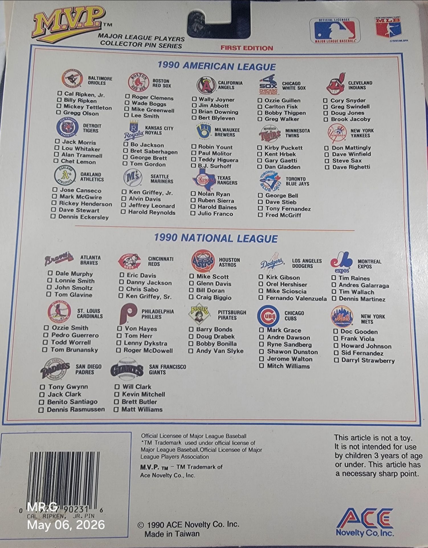 Cal Ripken MVP Special Card and Pin - photo 2
