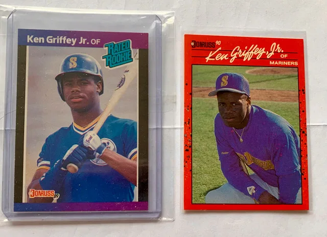 4 Ken Griffey Jr. (Donruss cards have errors. See pictures.) thumbnail
