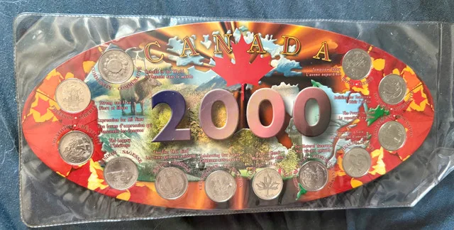 2000 Canada Millennium Commemorative 12 x 25 Cent Set in thumbnail