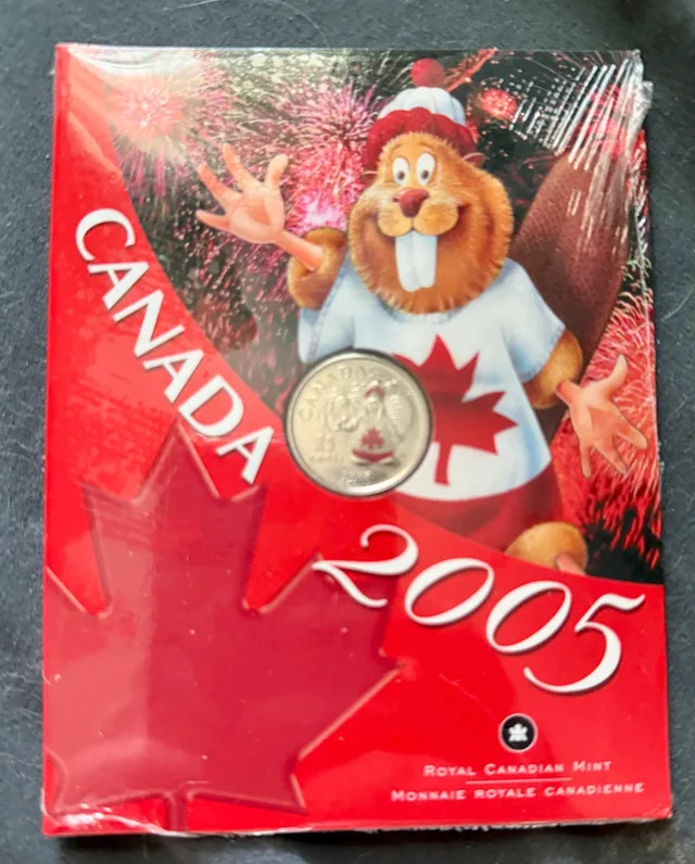 Canada 2005 - Canada Day - Beaver - Coloured 25c Coin thumbnail