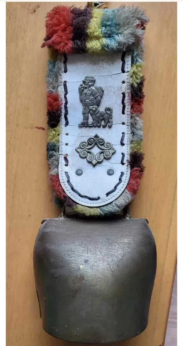 Swiss Cow Bell Solid Brass Leather Strap Hand Made thumbnail