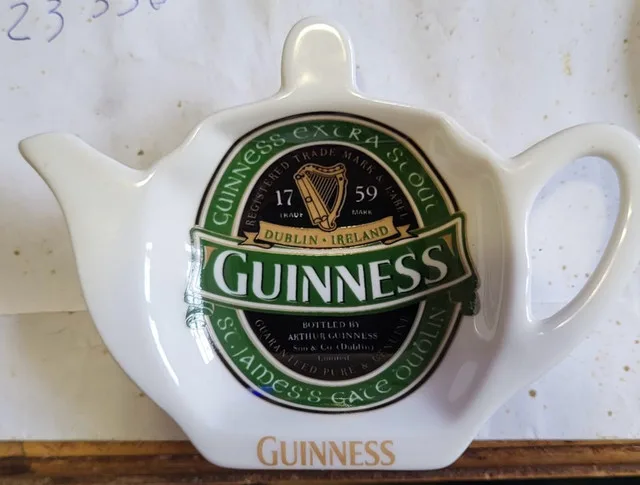 Teapot Shaped Tea Bag Holder Porcelain - Guinness thumbnail