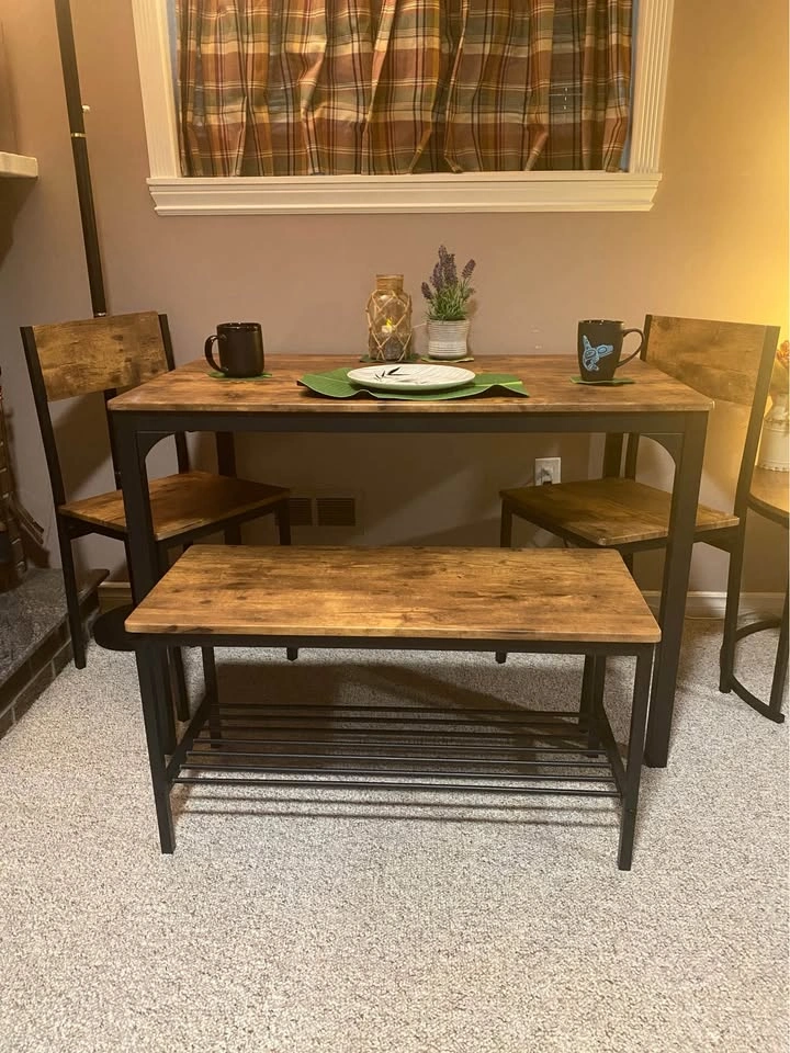 Dining Table Set with Bench & Side Table - photo 2