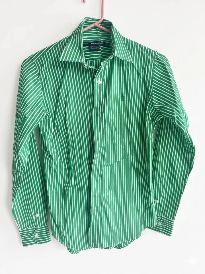 Ralph Lauren Sport Women’s Green Striped Shirt – Size 6 - photo 2