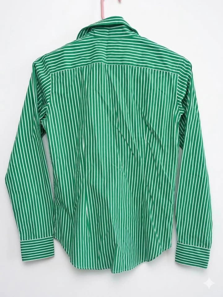 Ralph Lauren Sport Women’s Green Striped Shirt – Size 6 - photo 3