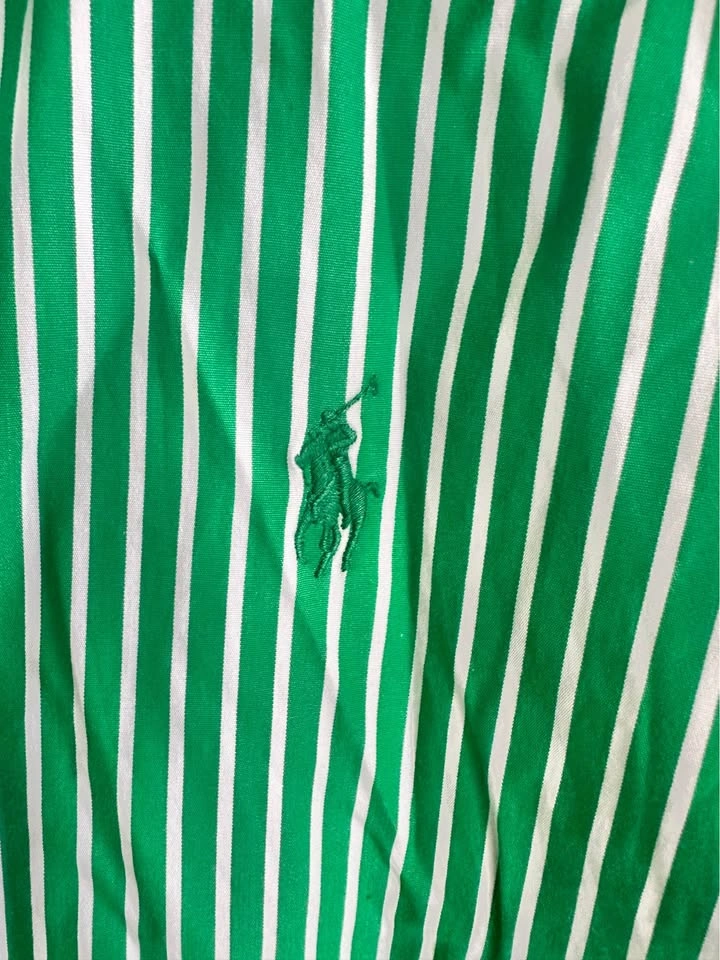Ralph Lauren Sport Women’s Green Striped Shirt – Size 6 - photo 4