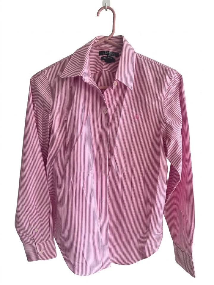 Lauren Ralph Lauren Women’s Pink Striped Shirt – XS – Non-Iron - photo 2