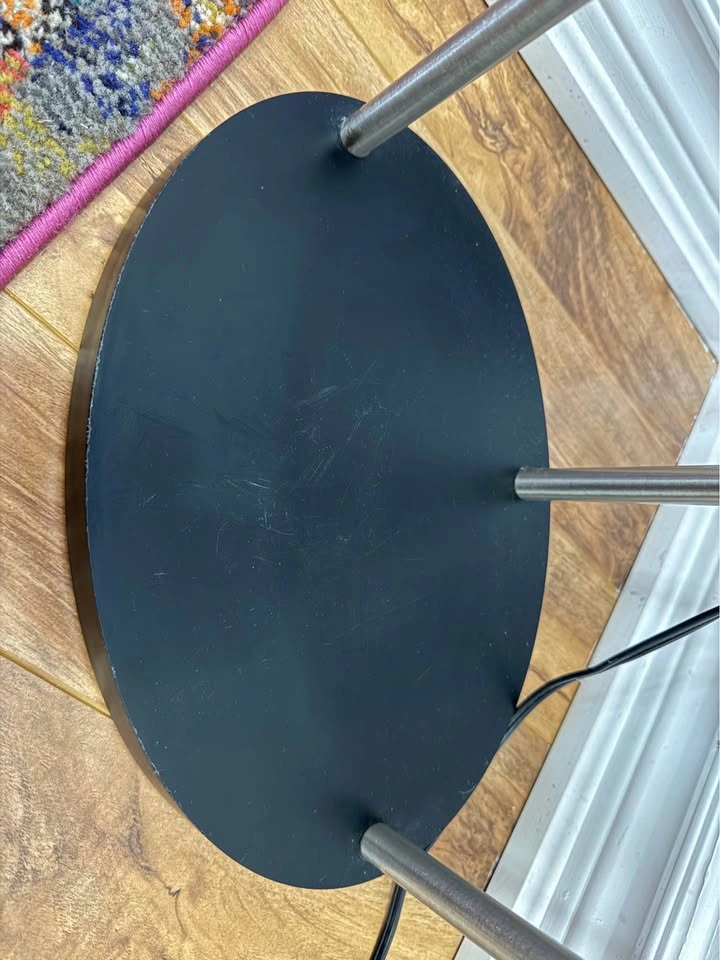 Black Shelf Floor Lamp with Drum Shade - photo 2