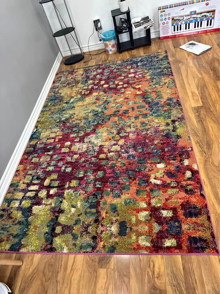 Colorful Abstract Pixel Pattern Area Rug