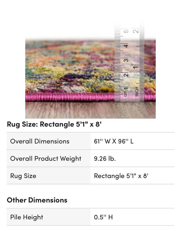 Colorful Abstract Pixel Pattern Area Rug - photo 4
