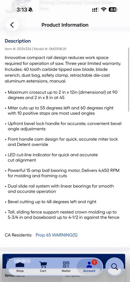 Kobalt 10” Dual Bevel Sliding Miter Saw w/ Shadow Light – Never - photo 5