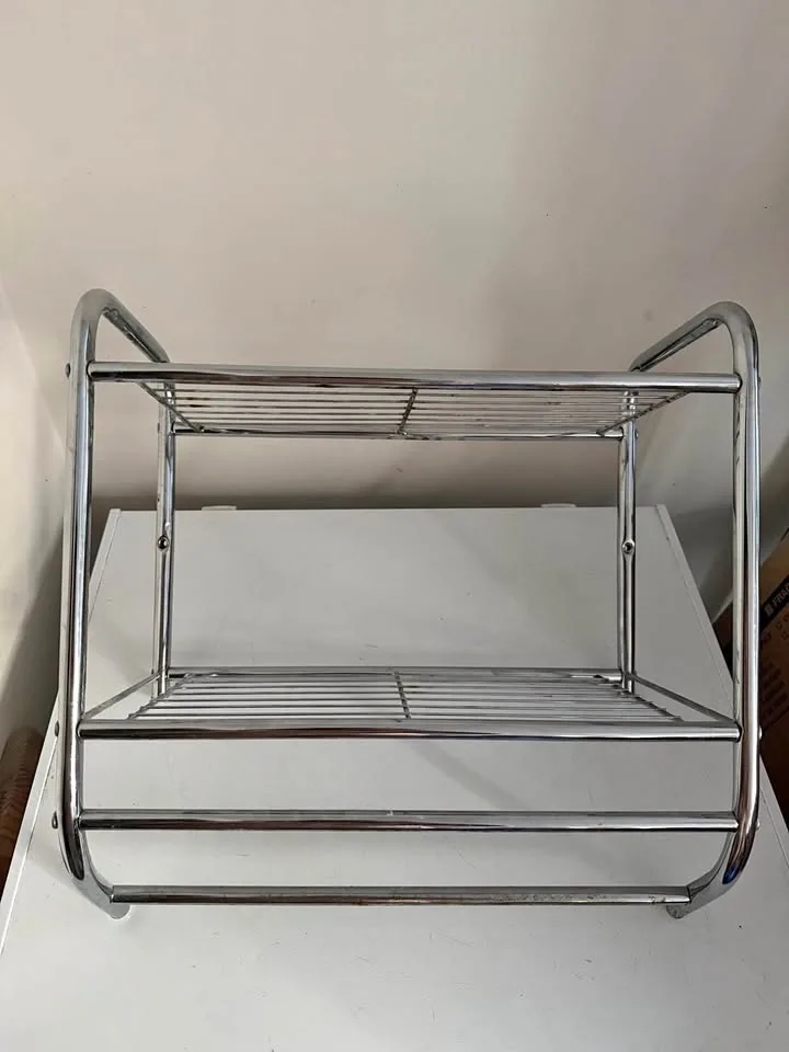 Bathroom Shelf - Stainless Steel w/ Towel Bar