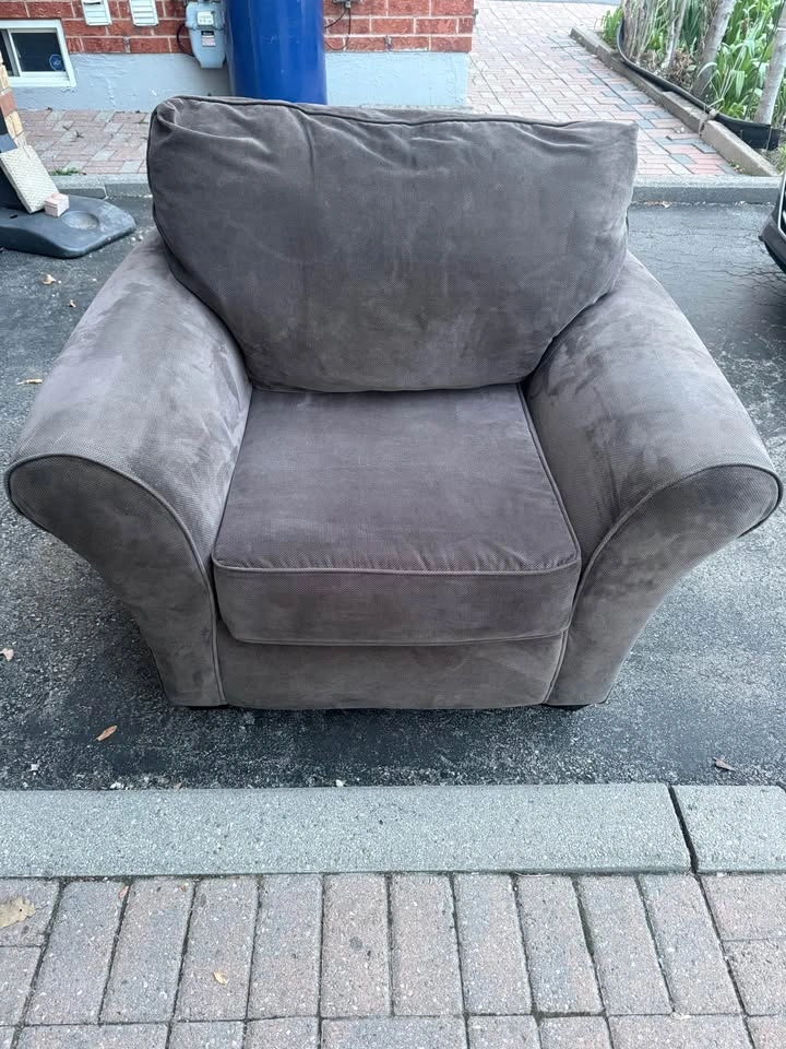 Oversized Charcoal Grey Armchair - photo 2