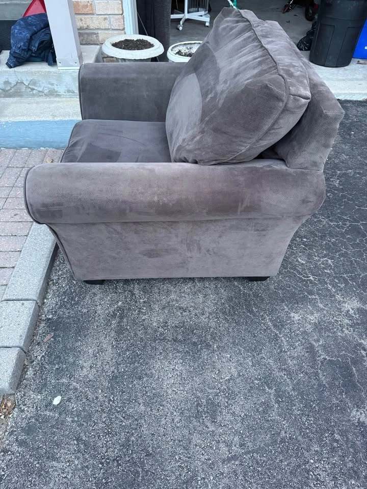 Oversized Charcoal Grey Armchair - photo 5