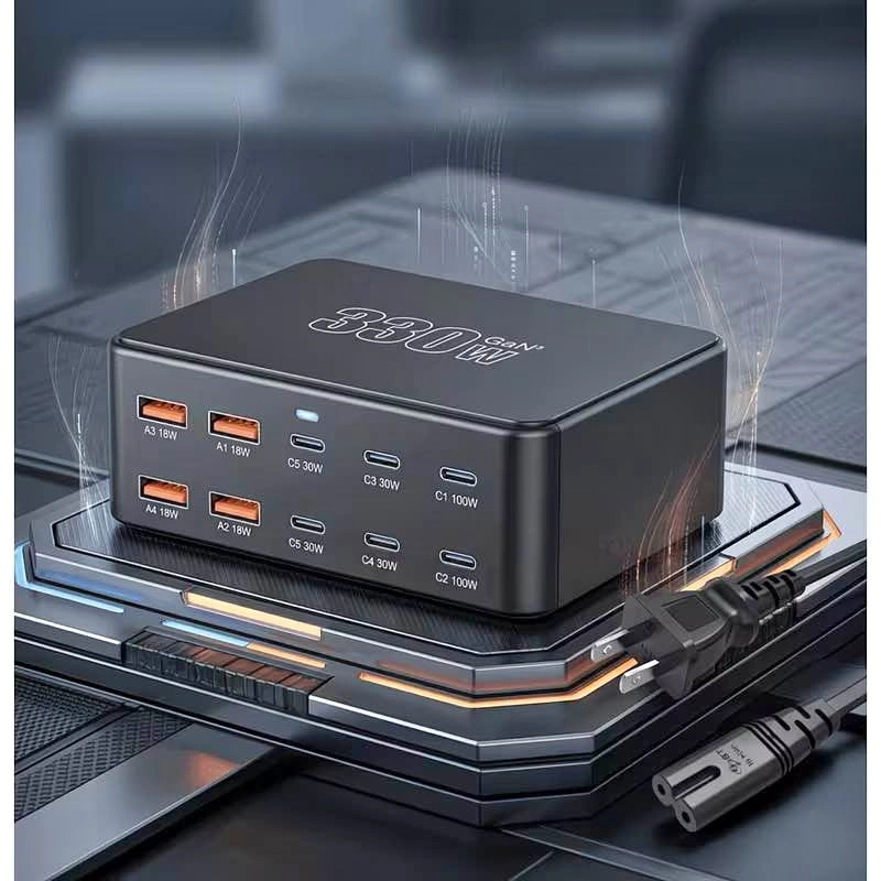 330W 10-Port USB-C Charging Station - Fast Charger Hub