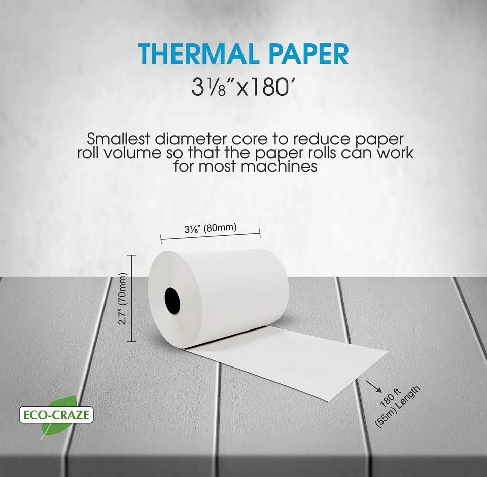 Thermal Receipt Paper Rolls 3 1/8" x 180' - 50 Rolls/Box - photo 4