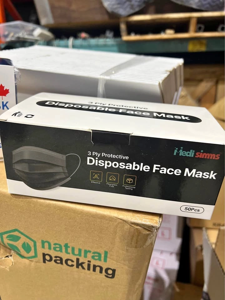 New Disposable Face Masks - Black & Blue 50 pcs