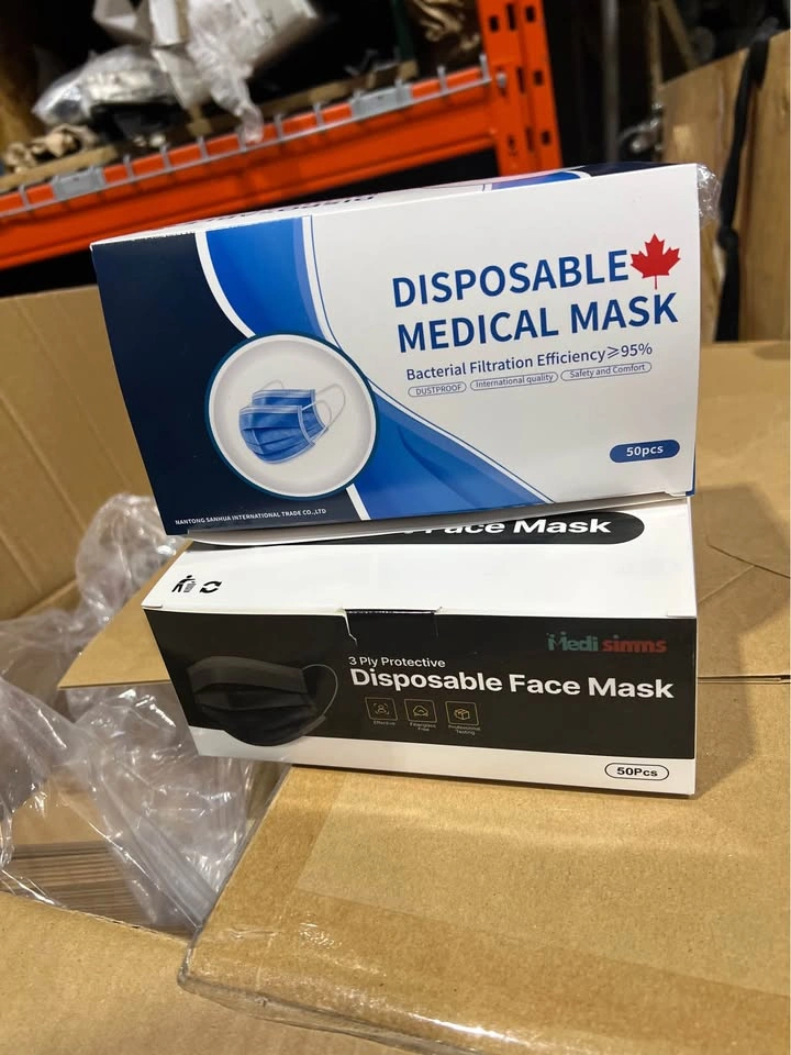 New Disposable Face Masks - Black & Blue 50 pcs - photo 3