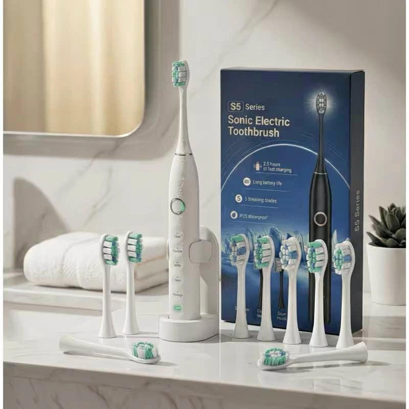 S5 Series Sonic Electric Toothbrush w/ 8 Brush Heads - New