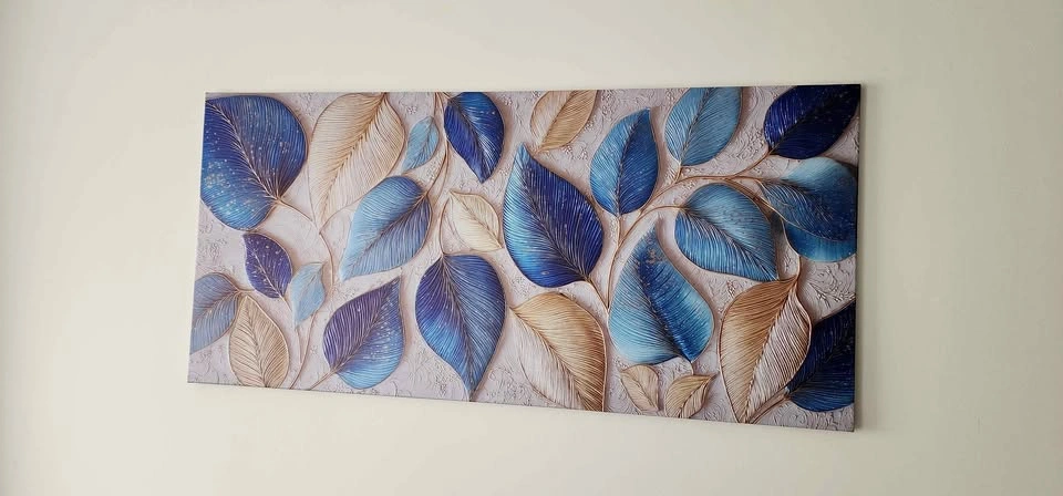 Elegant Blue & Gold Botanical Wall Art