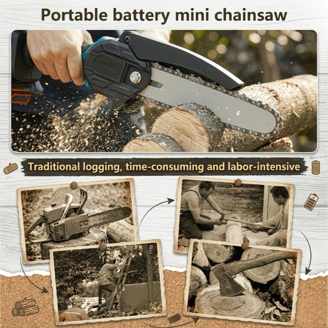21V Mini Chainsaw - Like New - photo 4