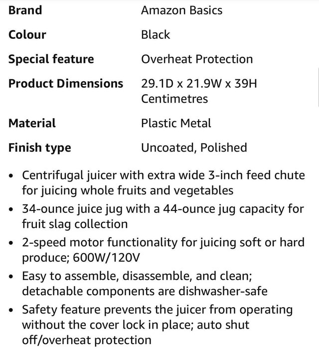 Amazon Basics Juicer - photo 5