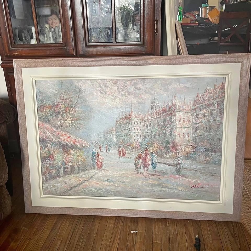 Large vintage oil painting