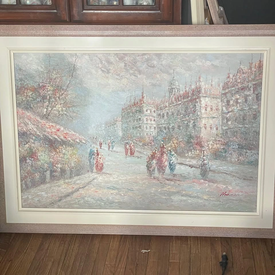 Large vintage oil painting - photo 5