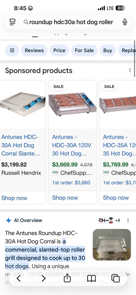 Roundup HDC30A Hot Dog Roller Grill Commercial 30amp 230V NEW - photo 4