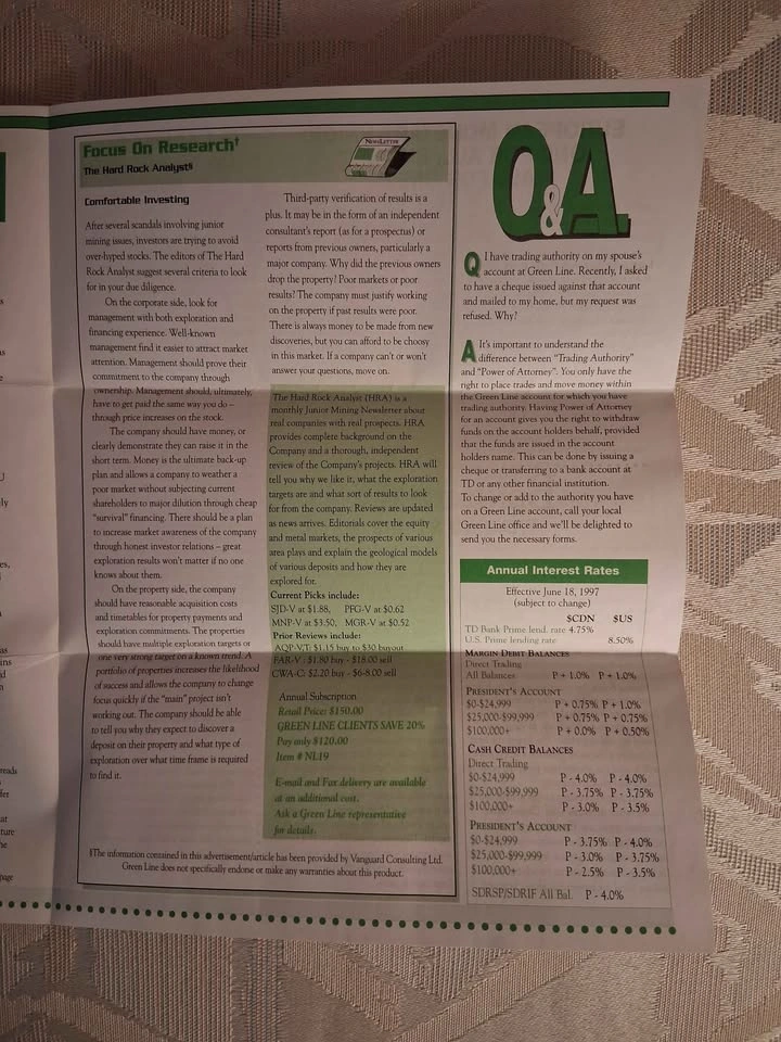 Vintage July 1997 Green Line News Newsletter - TD Investor Servi - photo 2