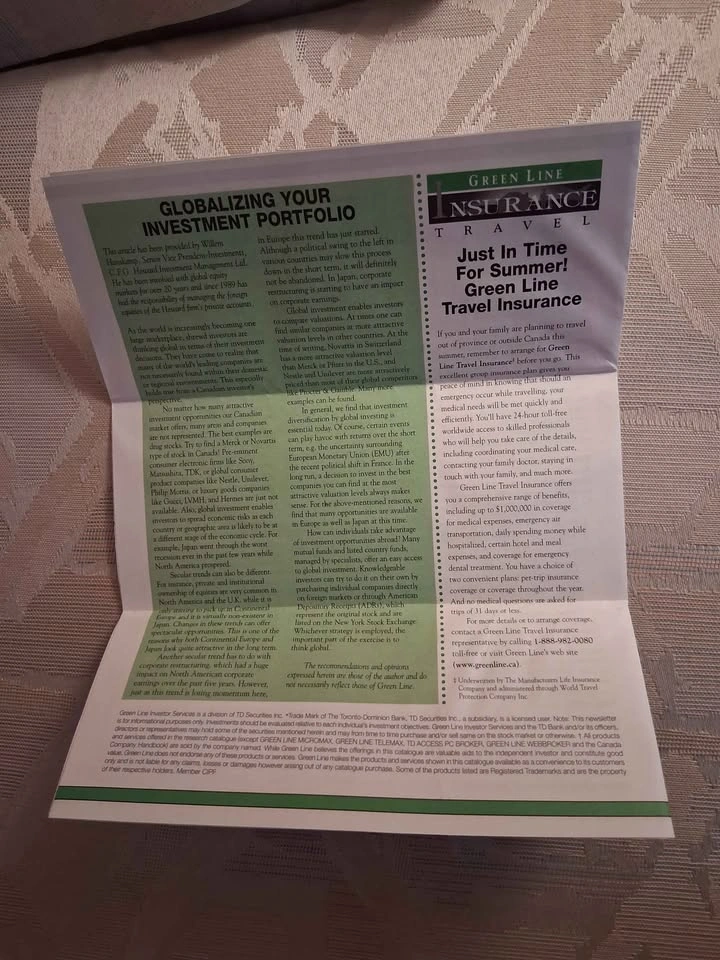 Vintage July 1997 Green Line News Newsletter - TD Investor Servi - photo 3
