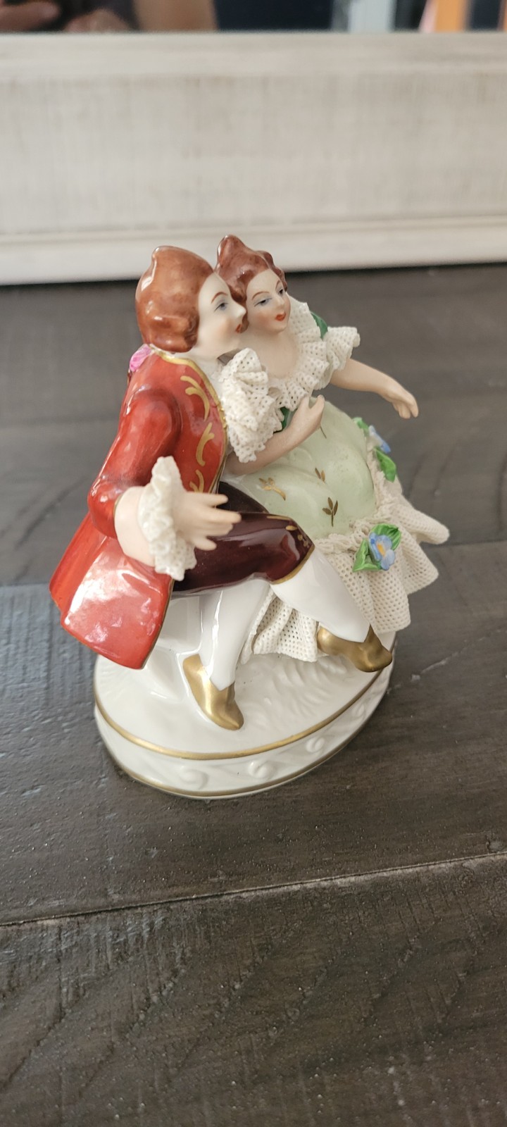 Vintage German Porcelain Courting Couple Figurine - Dresden - photo 2