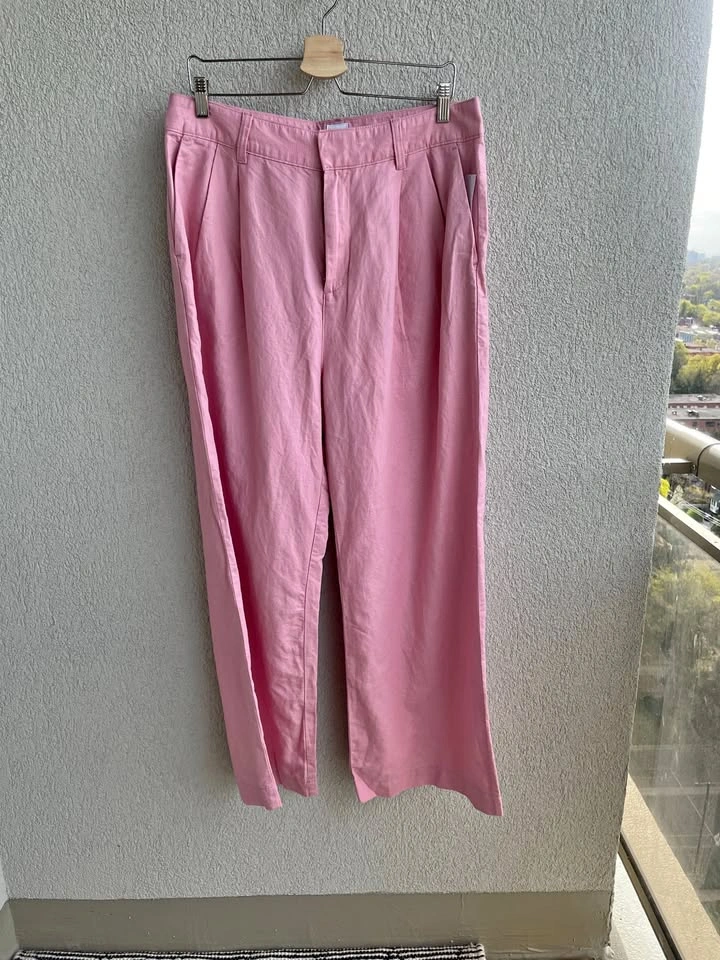 GAP Linen+Cotton Wide Leg Pleated Pants - Size 14