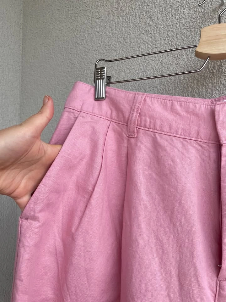 GAP Linen+Cotton Wide Leg Pleated Pants - Size 14 - photo 2