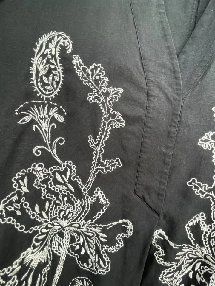 H&M Embroidered Kimono Blouse, L-XL, Floral Boho - photo 3