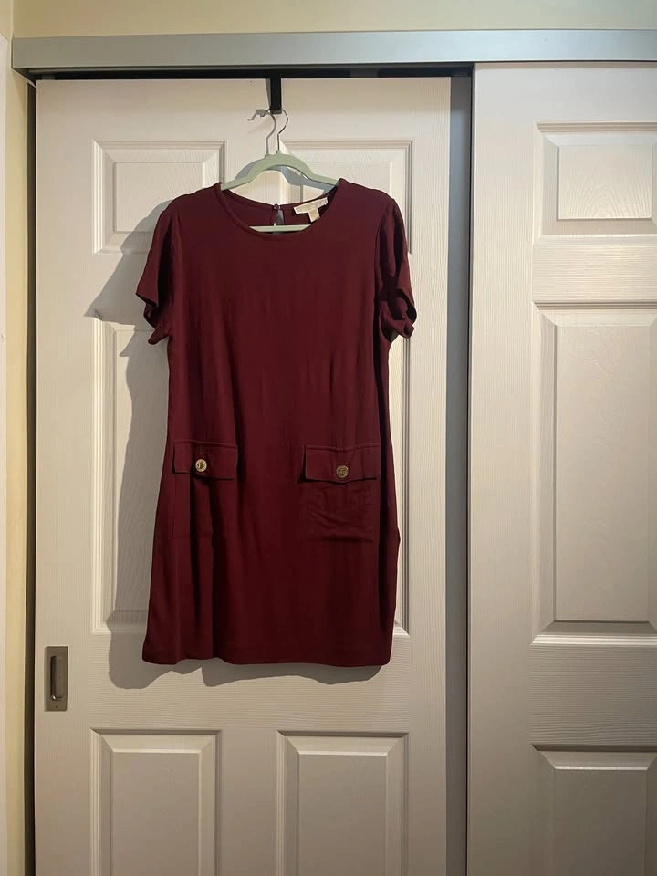 Michael Kors Burgundy Midi Dress, Size L - photo 2