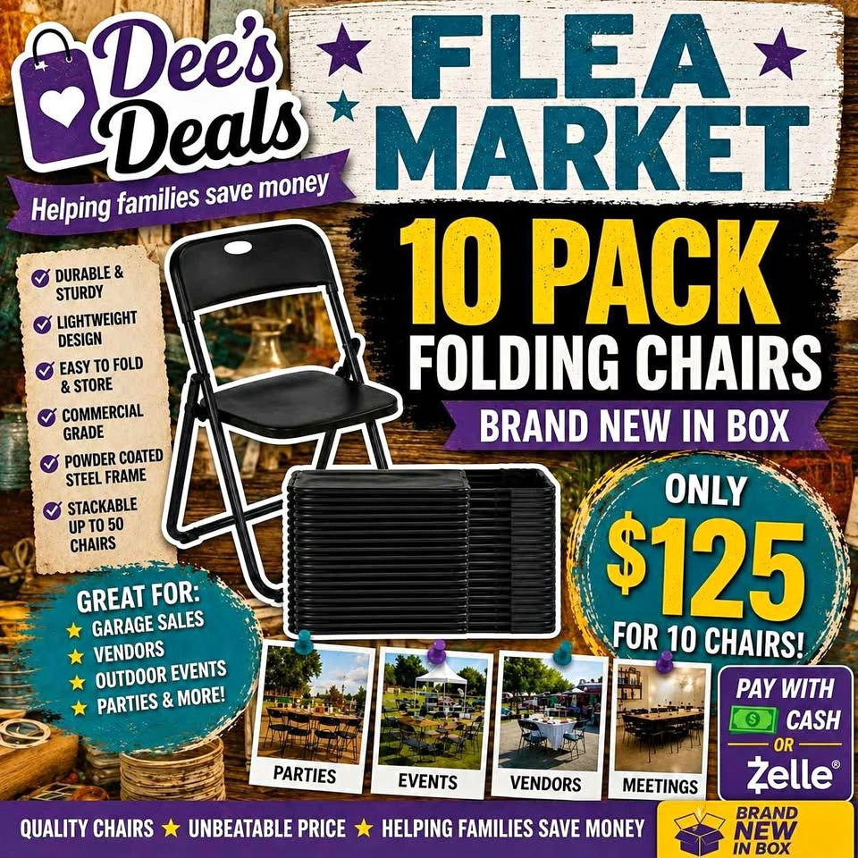 10 Pack Folding Chairs - BRAND NEW IN BOX - $125