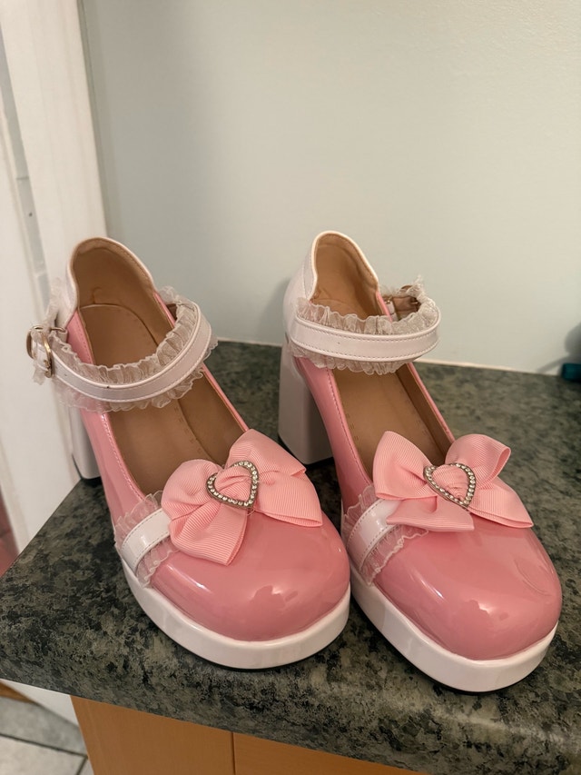 Lolita Mary Jane Shoes Women Pink and White