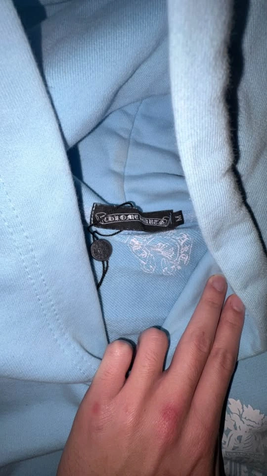 Chrome Hearts Miami Dagger Logo Hoodie 'Blue' - photo 3