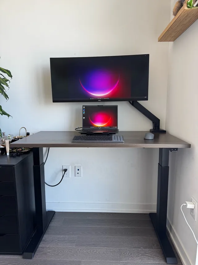 Haworth Upside Office Standing Desk Charcoal/Black thumbnail