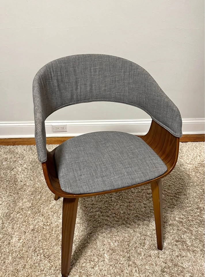 Modern Wooden Chair with Gray Cushion by Anji Juyuan