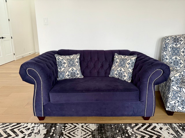 Navy Blue Love Seat