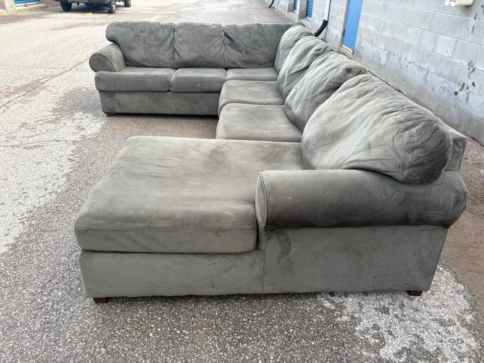 Green Grey U Shaped Sectional Sofa with Chaise - Free Delivery - photo 5