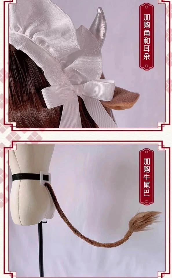 [FULL SET] Kashino Azur lane Maid Cosplay Costume + Wig + Geta - photo 2