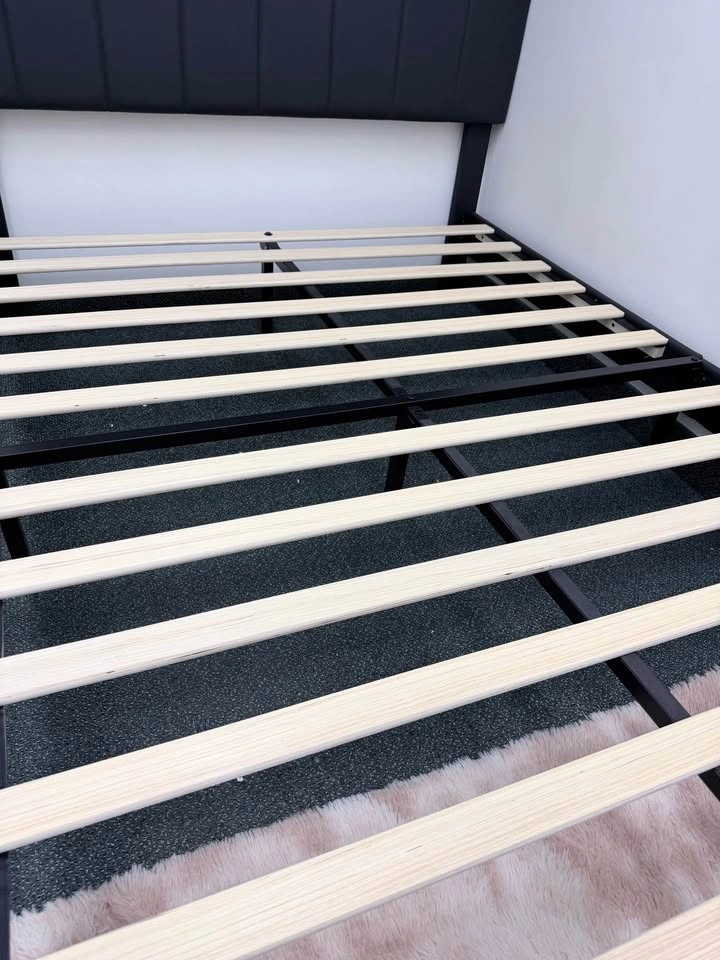 Full/Double Black Vegan Leather Platform Bed - NEW STORE MODEL - photo 2
