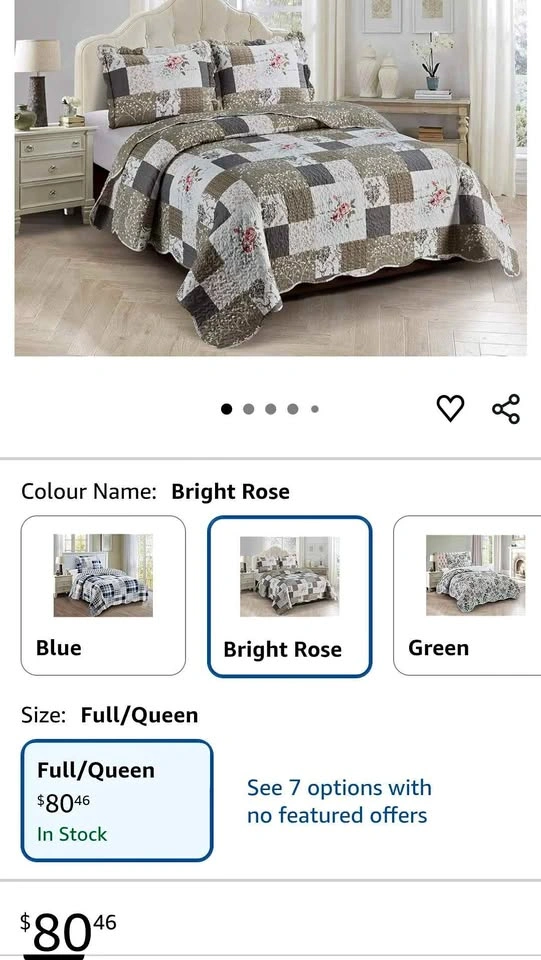 Brand new Marina Decoration Luxury Quilt Set Queen Bright Rose