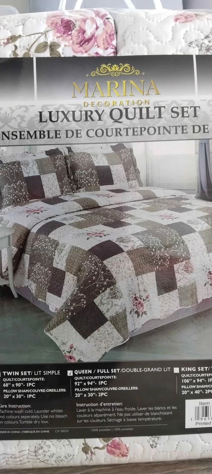 Brand new Marina Decoration Luxury Quilt Set Queen Bright Rose - photo 2
