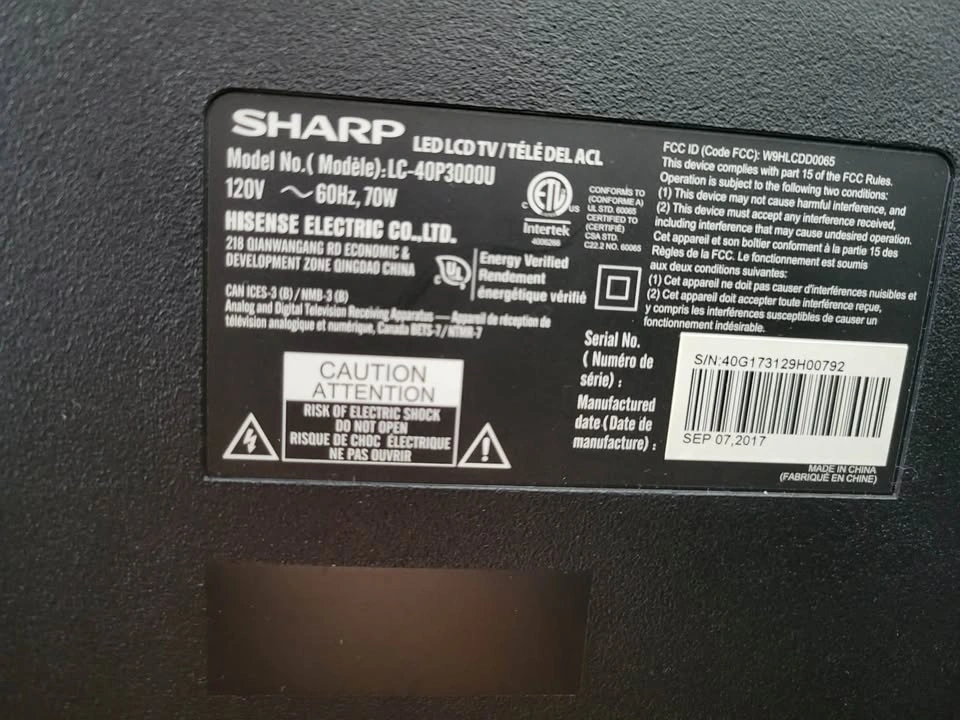 Sharp 40" LED HD TV - photo 3